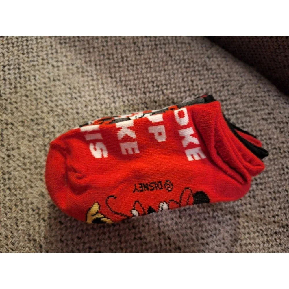 Girls Toddler Minnie Mouse Socks, Shoe Size 7-3.5‎ 5 Pair Ankle High NEW